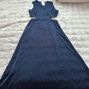 Babaton Navy Backless Dress